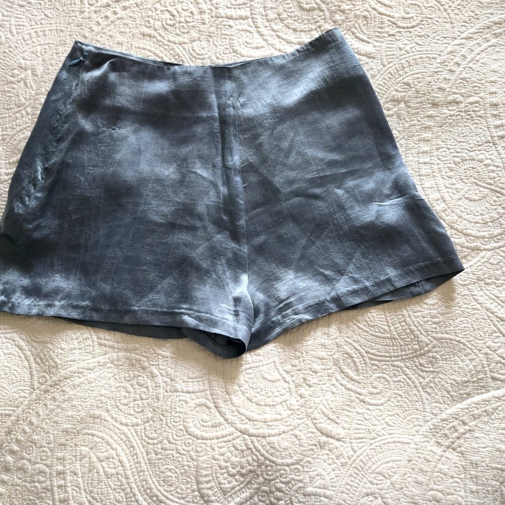 Black designer lola faturotti blue satin skorts